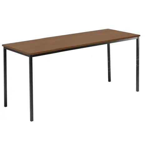 Rectangular Student Spiral Stacking Table - 1800 - 710 High - Black Frame - Aida Walnut